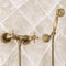 Badewannenarmatur mit Dusche, Badezimmer-Wannenarmaturen, Wandmontage, antikes Messing, Badewannenarmatur mit Handbrause-Set, Handbrause-Duscharmatur-System-Mischer-Set, Bronze