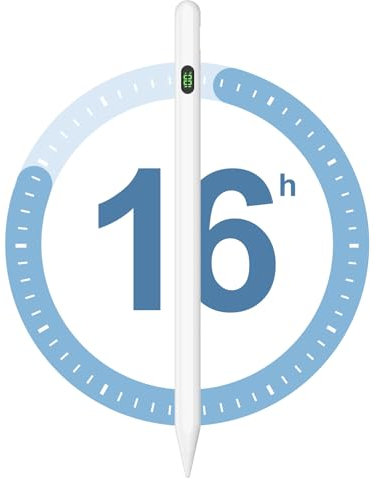 Kingone Bolígrafo con Alta Precisión Equivalente al Apple Pencil de 2ª Generación y 16 Horas de Uso, Indicador de Batería Digital, para iPad Pro 11'/12.9'/iPad/iPad Mini/iPad Air Gen
