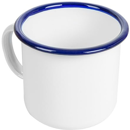 Garcia de Pou 6 Stück - Tassen 'Enamelware', 350 ml, Ø 8 x 8 cm, Weiß, emailliertes Eisen