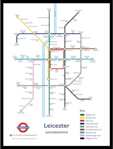 The Happy Puzzle Company - Leicester Underground Jigsaw Map 1000 Pieces - Jigsaw Puzzles for Adults 1000. This is an official Transport For London licenced product.