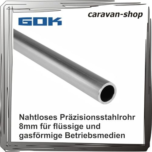 Gasrohr Rohrleitung Stahl 8mm x 1mm Nahtlos flüssigen/gasförmige Betriebsmedien ÖL Gas