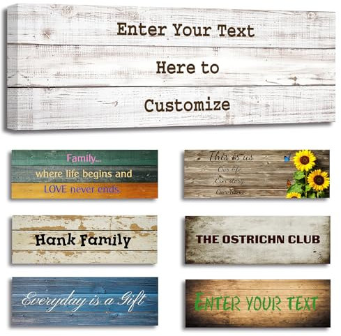 ZXHYWYM Personalisiertes Wandschild 30 x 10 cm individuelles Schild mit Familienzitat Leinwanddruck Text auf Holzhintergrund Kunstwerk Heimdekoration gerahmt (30.00 x 10.00 cms)