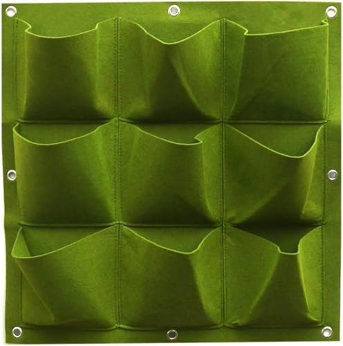 CHUANGOU 9 Tasche Fioriera Per Sacchi,Fioriera da Parete Verticale da Appendere,per Uso in Ambienti Interni ed Esterni fioriera per Erbe aromatiche.
