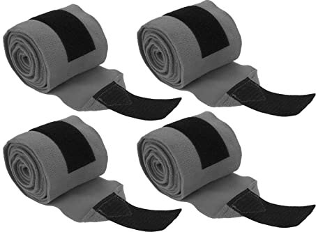 4 Stück Pferdebeinbandagen, Selbstklebende, Warme, Feste, Atmungsaktive, Schützende Pferdebein-Kompressionsbandage, Doppelseitige Fleece-Pferdebeinbandagen für das Training und