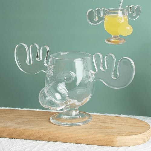Dewrireon National Lampoon's Christmas Vacation Elch Tasse, 237 ml, Glas, transparent