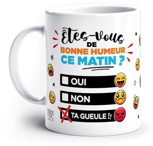France Mug - 'Êtes Vous De Bonne Humeur ?' - Café Thé Idée Cadeau Original Anniversaire Humour Fantaisie Ami Collègue Famille