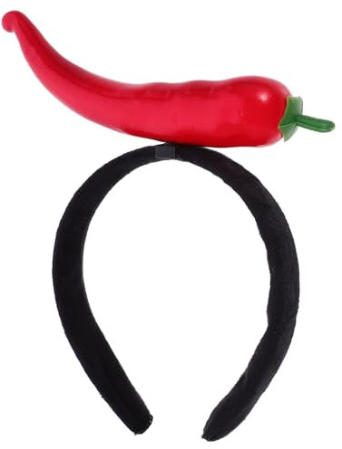 Luxshiny Simulation Chili Haarreifen FüR Partys: Lustiges Kopfband FüR Karneval, Rot Peperoni Design, Ideal FüR Geburtstag, Halloween Und Festlichkeiten