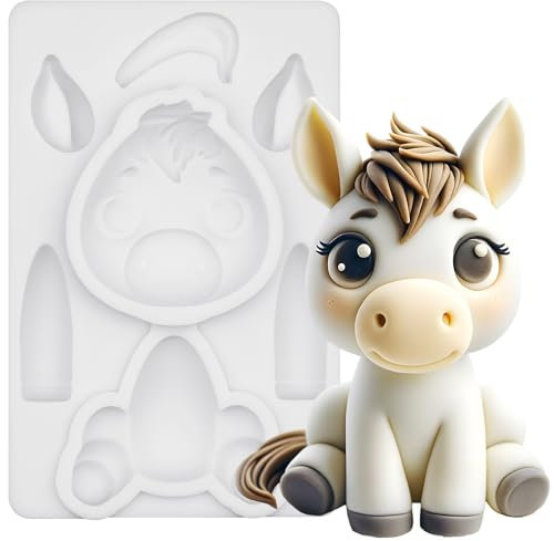 Fondant Form Silikon Pferd Bauernhof Tier Kuchenaufsatz Tortendeko 8,5cm hoch