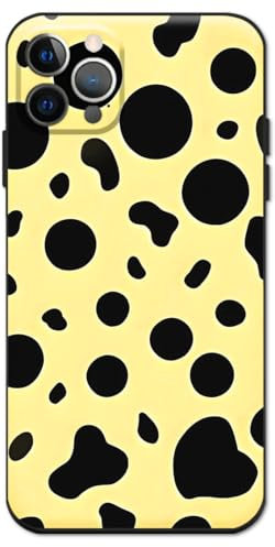 Berkin Arts Compatible with iPhone 13 Pro Max Case Flexible Silicone Cover Yellow Cow Prints Abstract Irregular Graffiti Pop Art Cute Neon Lines