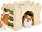 Bienbee Meerschweinchen-Heu-Futterstation aus Holz, Kaninchen, Heu-Futterstation, Meerschweinchen-Versteck Käfigzubehör für Kaninchen, Chinchilla, Hamster, Igel, Kleintiere