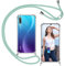 ISOI - Funda Cuerda para Huawei P30 Lite, Colgante Collar Correa de Cuello Cadena, Carcasa Transparente Cordón Suave TPU Silicona, Parachoques de Airbag a Prueba de Golpes- Verde