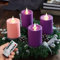 yunsheng Flameless Advent Candles Purple and Pink, 5 Inch Battery Operated LED Advent Pillar Candles with Remote Timer, 350+ Hours Long Lasting Candles for Christmas Advent Rituals and Wreath,Set of 4
