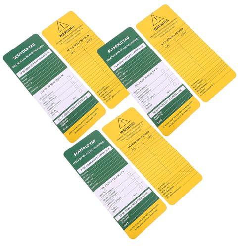SOLUSTRE 6pcs Industrial Tag Scaffold Inspection Tags Recording Sign for Safety Compliance