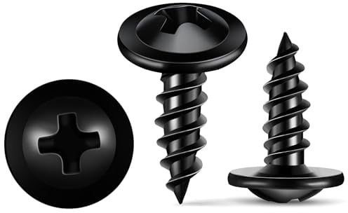 100 Stück 4,2 x 12 mm Holzschrauben Tellerkopf, PH2-Antrieb Bit Inklusive, Kohlenstoffstahl 8.8, Schwarz beschichtet, Universalschrauben für Holz, Spanplatten und Blech - TPOHH