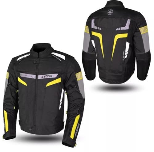 Generico Giacca Moto in Tessuto 4 STAGIONI Protezioni CE Smanicabile Fodera impermeabile
