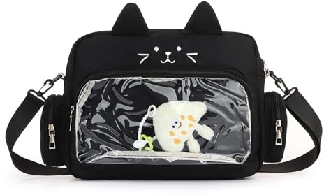 HomKuch Kawaii Messenger Bag für Frauen, Mehrfach Tasche Kawaii Japanische Crossbody Tasche Mädchen Umhängetasche Nette Geldbörsen