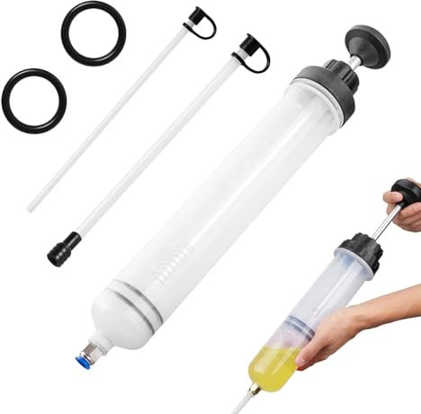 AUTUUCKEE Oil Fluid Extractor 500CC Automotive Oil Syr-inge Hand Pump, Oil Extractor Pump, Brake Fluid Extractor Pump, Manual Extraction and Filling Pump, Change Syr-inge with Extension Tube