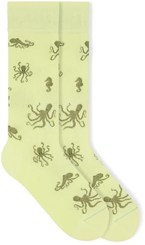 von Jungfeld - 1er Set Motiv Socken mit Octopus - Light Matcha Icon - Bunte Socken in Gr. 39-42