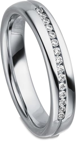 Kolibri Rings Damenring 15 Zirkonia Steine Sterling Silber 925 Ehering Verlobungsring Partnerring Freundschaftsring Ring - Gratis Gravur und Etui