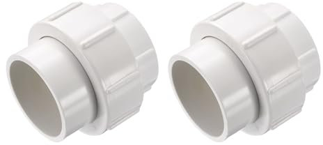 QUARKZMAN 2 Pcs 2 Raccord Union PVC pour Tuyau (Embout x Embout) Raccord Union PVC À Glissement Schedule 40, Joint Torique EPDM, Blanc