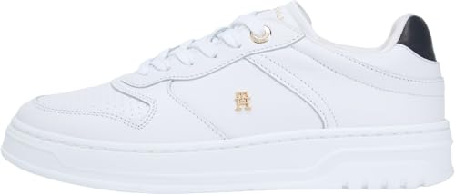 Tommy Hilfiger Damen Cupsole Sneaker Sporty Corp aus Leder, Weiß (White), 39