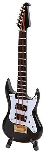 SPYMINNPOO Black Guitar Model Nice Display Ornament with Stand and Storage Box for Music Room Decoration