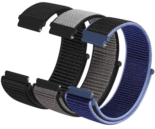 3 Pack Loop Nylon Bands Compatible with Fitpolo IDW19/IDW13 Smart Watch , Soft Sports 22mm Straps for ID208 Plus/IDW19/IDW16/IDW13/Veryfit IDW19/ENOMIR IDW19/MILOUZ IDW19/Gydom IDW19/Faweio IDW19