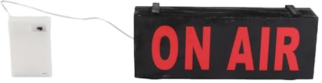 ON AIR Sign LEy Control, cartello di registrazione per scrivania da studio, LED luminoso ON Studio con rosso tenue, include batterie 3xAA per livestreamer e s