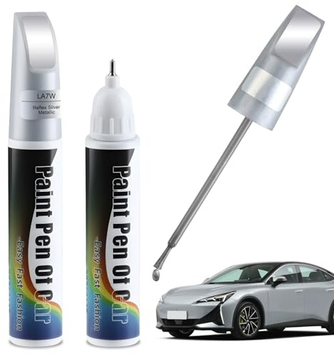 2pcs LA7W/8E Reflex Silver Metallic Lackstift Auto für VW Volkswagen 24ml | 2-in-1 Autolackstif mit Pinsel und Dotting-Spitze, Lackstift Auto Lack Reparatur, Lackstifte für Auto Kratzer