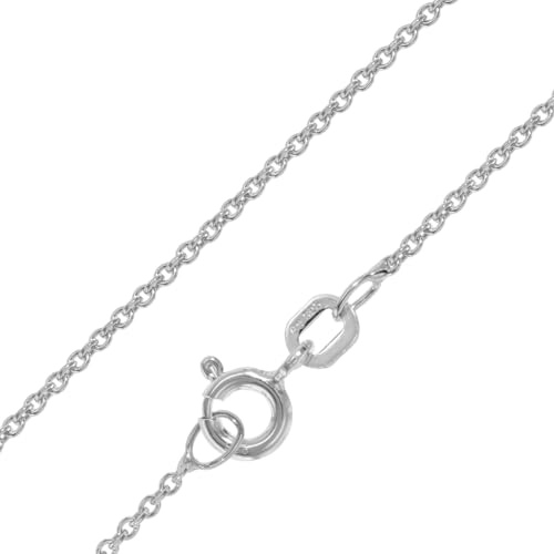 trendor Kette für Anhänger 925 Silber rhodiniert Ankerkette 1,3 mm 21836 | Halskette aus Sterlingsilber rhodiniert, Silber-Kette für Anhänger, Anker-Kette für Silber-Anhänger, Halskette variable Länge