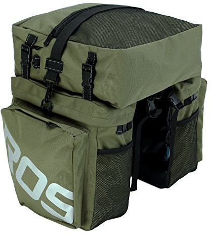 Roswheel 14892 3 in 1 Multifunction Bike Bicycle Rear Rack Panniers Back Seat Cargo Trunk - Army Green
