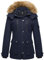 Wantdo Femme Parka d'hiver Décontractée Résistante à l'eau Manteau Matelassé en Coton Chaud Veste d'Extérieur Coupe-Vent Puffer Blouson Bleu Marine L