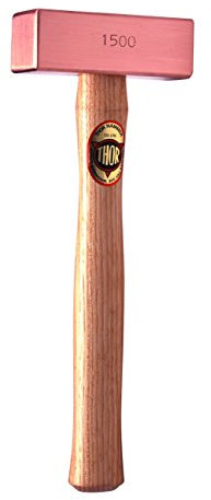THOR Rotkupfer Hammer, Vierkant 44x115mm, 2.000g, mit Holzstiel
