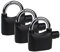 HMF 3503-02 - 3 x Vorhängeschloss, Alarmfunktion, 110dB, 9,8 x 7,1 x 3,35 cm, Schwarz
