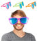 Relaxdays Partybrille, Blaue XXL-Gläser aus Kunstoff, Kostümzubehör, Bunt, Karneval, JGA, Sternchen, 25cm breit, Farbe