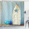 ABAKUHAUS Nautisch Duschvorhang, Marine Seestern, Stoffliches Gewebe Badezimmerdekorationsset mit Haken, 175 x 240 cm, Blau
