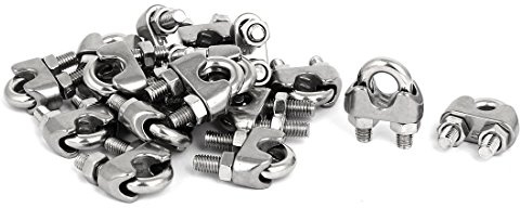 Aexit M5 1/4'' de acier inoxydable 304 serre-fils à Câble Câble 18PCS Clips 503T401