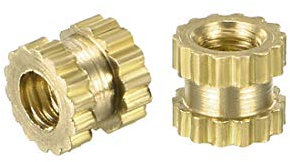 sourcing map 100 Stück Rändelschrauben Messing Schraubmuttern M2 x 3 mm(L) x 3.2mm(OD)