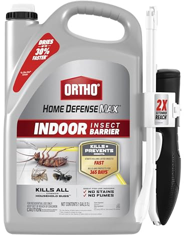 Ortho Home Defense Max Indoor Insect Barrier with Extended Reach Comfort Wand - Ready-To-Use Home Bug Spray, Kills Ants, Roaches, Spiders, Fleas and Ticks, 1 gal.
