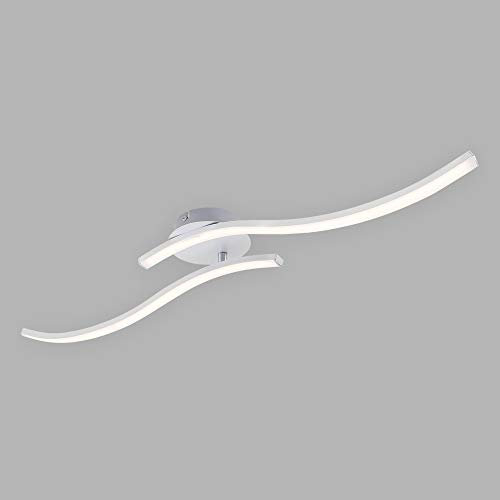 Briloner Leuchten LED Deckenleuchte,3165-029 Deckenlampe 2-flammig, 1.400 Lumen, 3.000 Kelvin (warmweiß), 18 Watt, Aluminiumfarbig, 782x120x110mm (LxBxH), 9 W, Aluminium Farbig