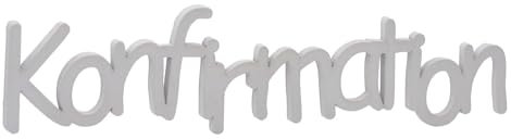 ZauberDeko Schriftzug Tischdeko Kommunion Konfirmation Holz Weiß Deko Streudeko, Modell:Konfirmation