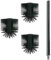 3X Ersatz Bürstenkopf Silikonbürste + Edelstahlgriff 26cm / Austauschbürste Wc Toilettenbürste