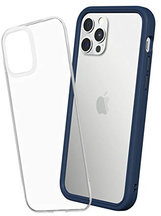 RhinoShield Modulares Case kompatibel mit [iPhone 12/12 Pro] | Mod NX - Anpassbare & stoßdämpfende Schutzhülle im schlanken Design - 3.5 Meter Fallschutz - Marineblau