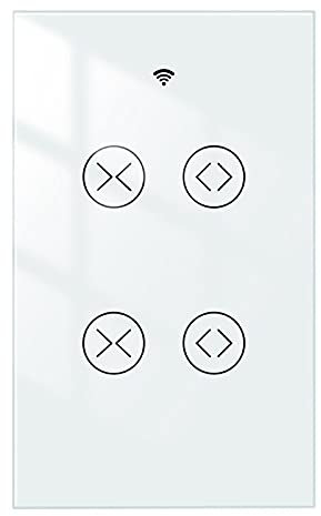 YGLONG Curtain Switch Module Wifi Smart Double 2 Gang Curtain Roller Shutter Blind Switch Electric Motor Works Smart Curtain Switch Module (Color : Light Grey)