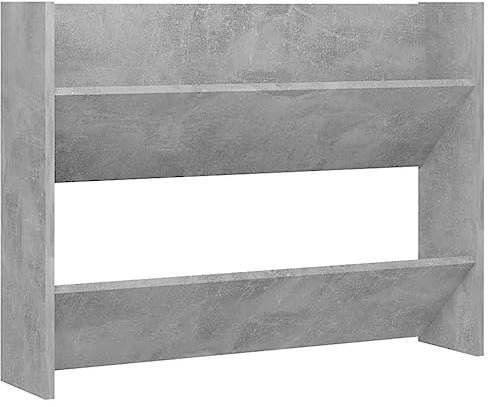 vidaXL Wand Schuhschrank Schuhregal Schuhablage Regal Schrank Schuhständer Wandregal Hängeschrank Schuhaufbewahrung Betongrau 80x18x60cm Holzwerkstoff