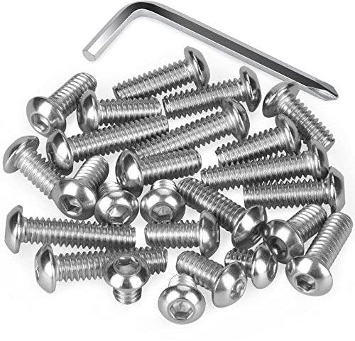 Nutmanel Tornillos de 1/4 Tornillos de cámara 25pcs Convertidor Tornillos roscados con una llave pequeña