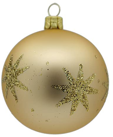 Set 6 sfere ornamentali (Ø 7cm) in vetro soffiato e decorato a mano per albero di Natale