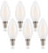 FLSNT Dimmable E14 LED Light Bulb 40W Equivalent, 5.5W C35 LED Filament Small Screw in Light Bulbs, 550LM SES E14 Candle Bulb 2700K Warm White, Pack of 6