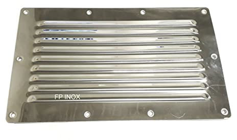 Rejilla de ventilación de acero inoxidable, 250 x 150 mm rectangular