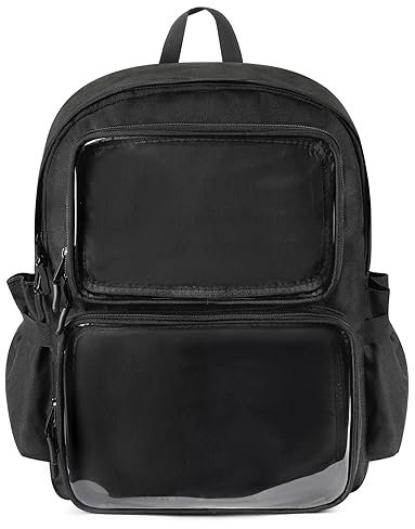 STEAMEDBUN Ita Bag Rucksack mit Einsatz Pin Display Rucksack für Schule Anime Cosplay, Schwarz, Minimalistisch mit Anime-Einflüssen